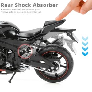 Risopen 1/12 SUZUK 1000R Motorcycle Model Toy Mini Alloy Metal Diecast Motorcycle Model Black Motorcycle Model Toy Sport Motorcycle Racing Model Collection Gift for Men Kid Boy (SUZUK GSX R1000R)