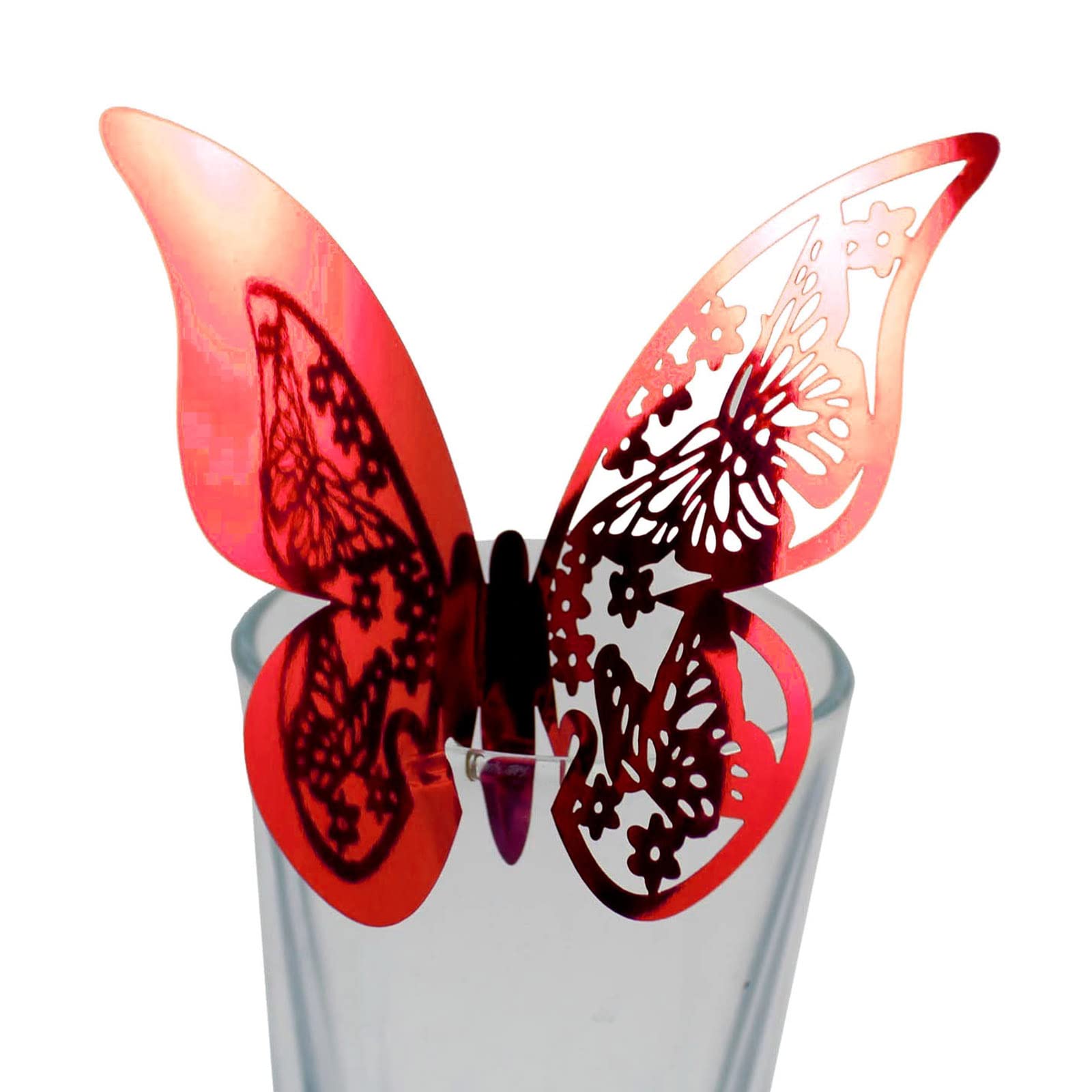 LJKLAJ 100pcs Butterfly Name Place Card Wine Glass Cup Paper Card Ornament For Wedding Birthday Glass High Feet Cup Decoration Butterfly Name Place Cards, Light Lanka