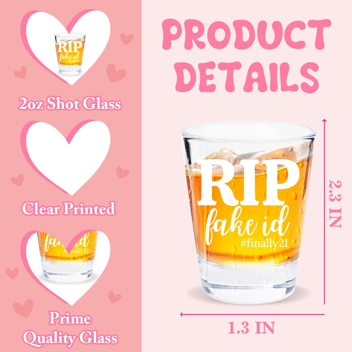 21st Birthday Gifts for Her Him, Happy 21st Birthday Gift Women Men, RIP FAKE ID 21st Birthday Gift for 21 Year Old Boys Girls, 2003 21st Birthday Shot Glass, 2003 Happy 21st Birthday Party Decoration