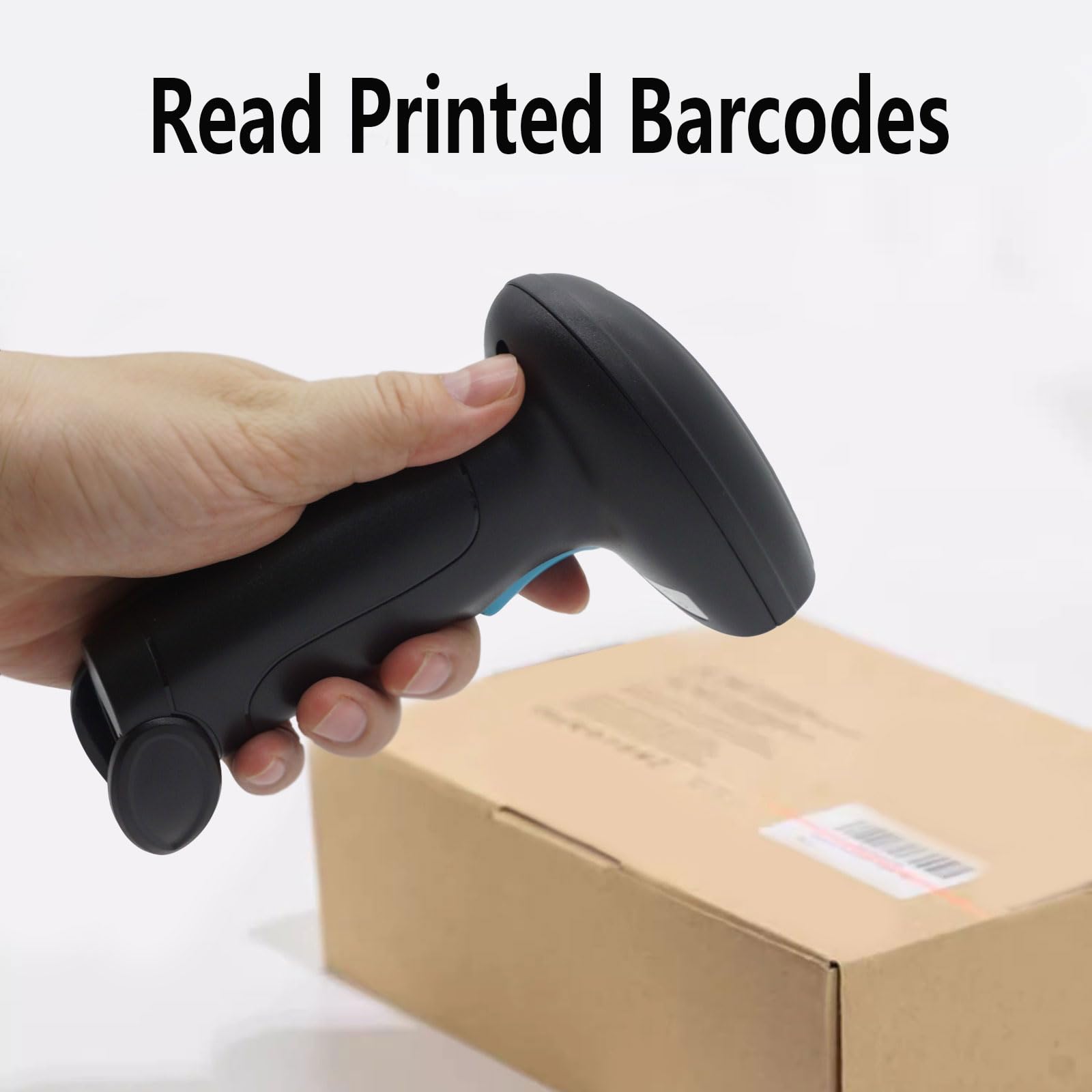 Xyllayeo Barcode Scanner Wireless 1D 2D QR Code Scanner, Automatic Scanning Handheld Image Bar Code Reader for Personal Library, Inventory Scanner for Warehouse Supermarket Retail Store