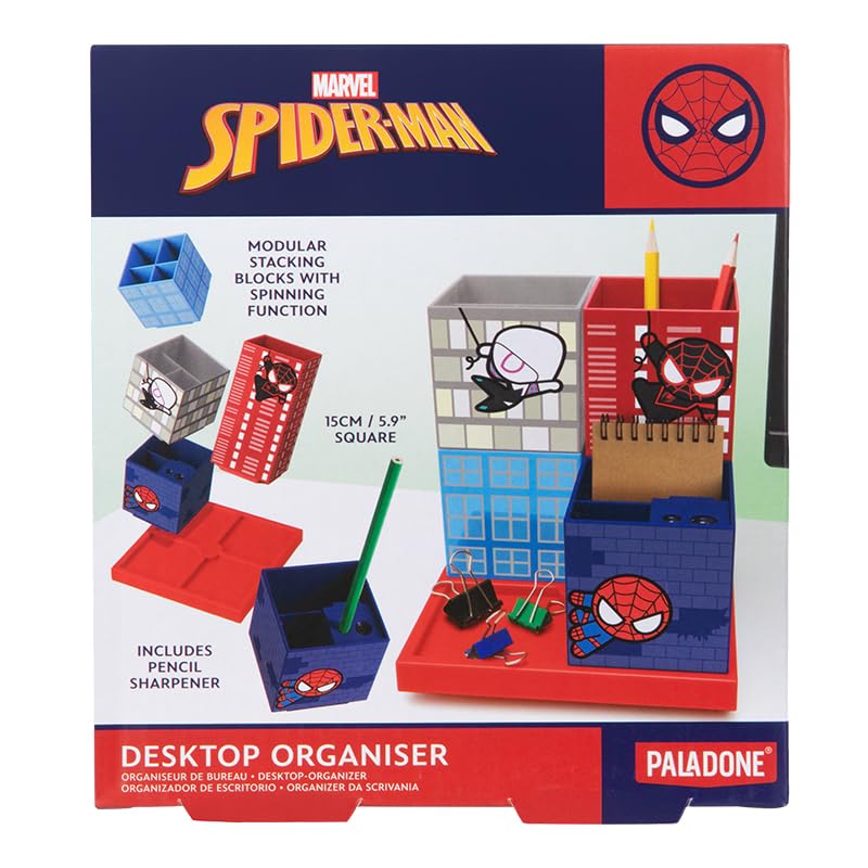 Paladone Spiderman Official Licensed Comic Book Desktop Organizer, Gamer and Comic Series Fan Decor and Gift, Nostalgic Marvel Superhero Desk and Table Accessory