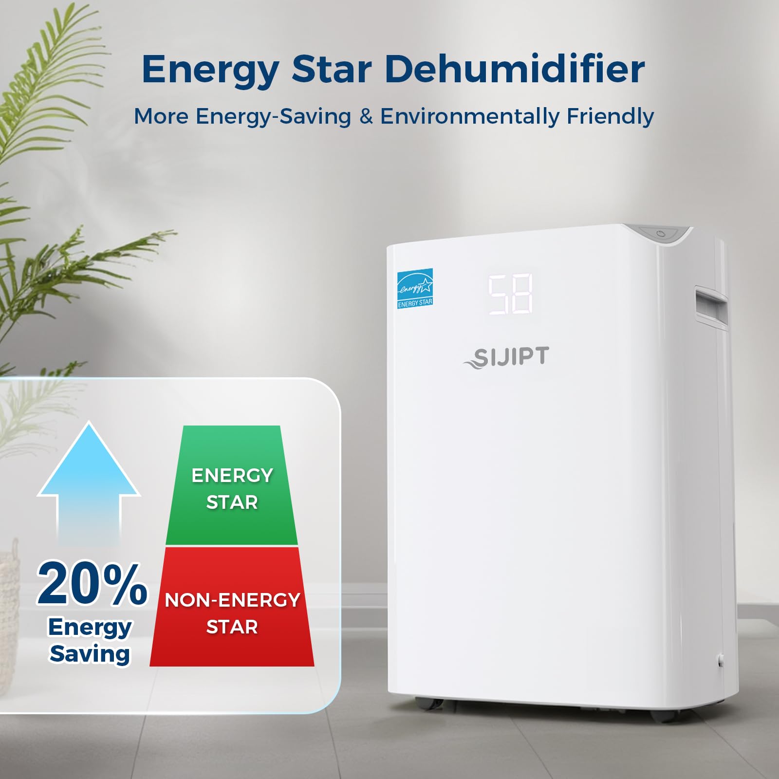 Dehumidifier for Basement with Drain Hose, 100 Pint 6,000 Sq. Ft Energy Star Dehumidifier for Large Home & Room, Quiet Dehumidifiers with Adjustable Humidity Control,24H Timer, 1.5 Gal Water Bucket