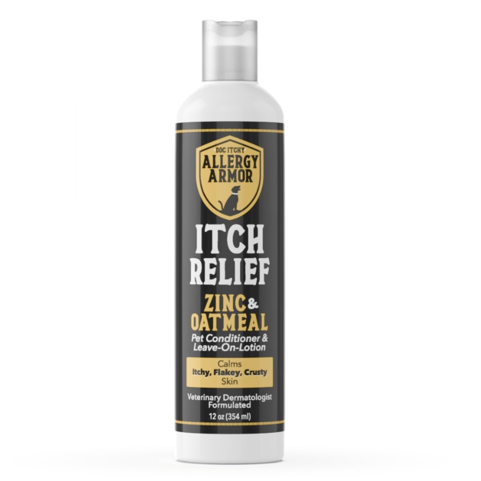 Doc Itchy: Allergy Armor Itch Relief Conditioner & Leave-on-Lotion | Clinical-Strength Zinc & Oatmeal | Banish Rashes, Calm Itch, Rebalance Skin Microbiome | Nurture Skin Health | Made in USA | 12 oz