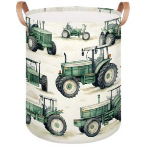 gumuslen tractor truck laundry basket collapsible dirty clothes laundry hamper canvas waterproof storage baskets baby toys organizer bin kids nursery hamper for bathroom bedroom