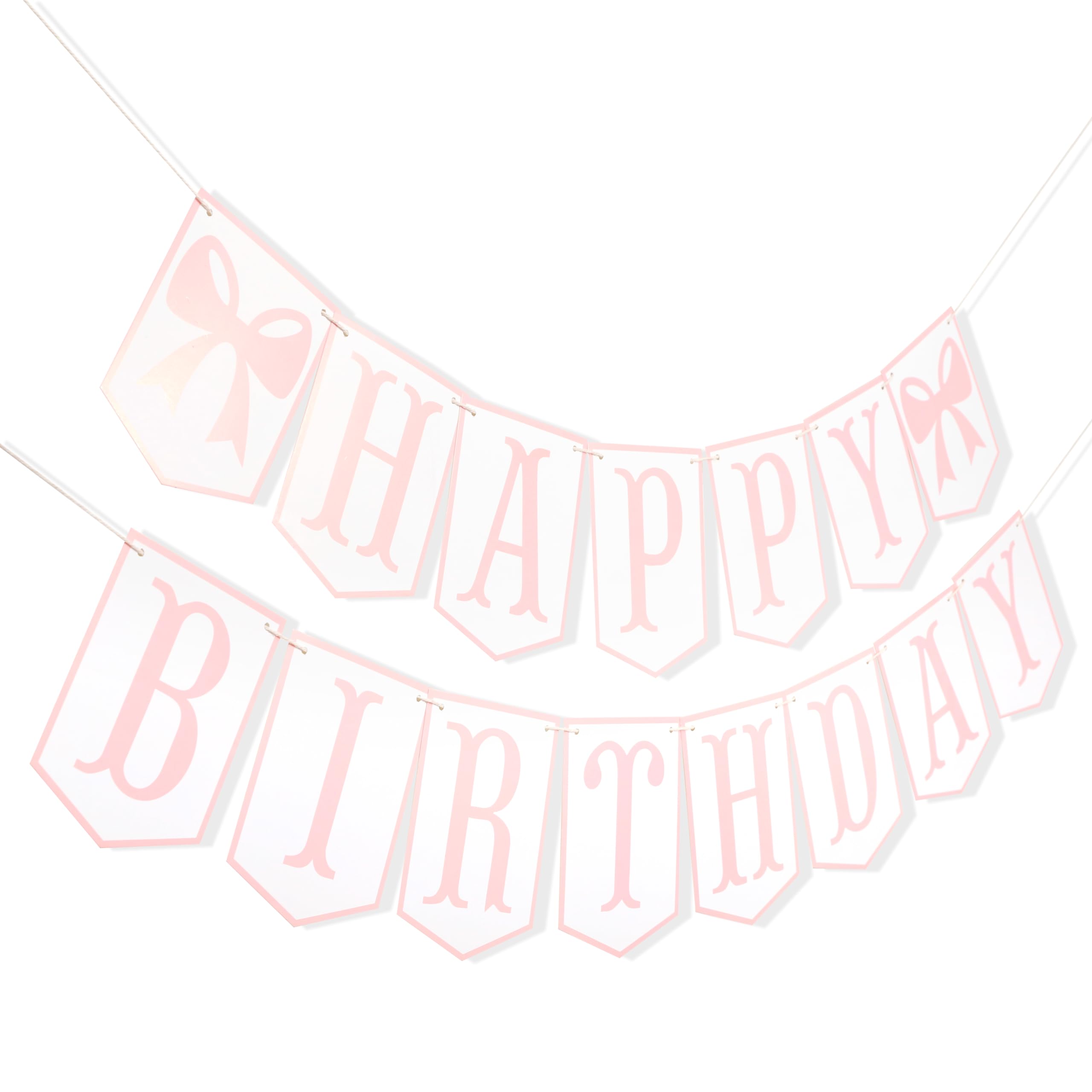 Happy Birthday Bow Girl Banner - Bow 1st Birthday Decoration,Girl First Bow Birthday Party,Pink Bow Happy Birthday Banner, Baby Girl Bow Banner