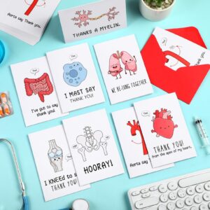 Chiisong 24 Sets Funny Nurse Thank You Cards Nurses' Day Appreciation Cards Pun Nurse Cards with Envelopes Hospital Grateful Cards for Essential Party Favor Nurses Doctors Healthcare Workers