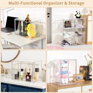 Clear Plastic Handbag Storage Organizer for Closet,Acrylic Purse Organizer with Magnetic Door,Dustproof Book & Cosmetic Display Cases,Large Figures Collectibles Showcase,Shoe Box, Bag Organizer