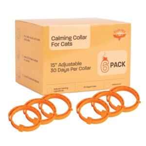 6 pack calming collar for cats - calming cat collar, cat pheromone collar, cat calming collar for anxiety - efficient relieve reduce stress relief for cats, ideal for meowing and anxiety reduction