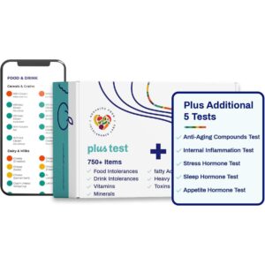 afil | food & drinks sensitivity testing kit 750 + items | 5 additional tests for appetite hormones, anti-aging compounds, internal inflammation, sleep hormone & stress hormone