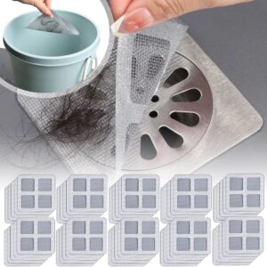 100pcs disposable floor drain filter stickers, 2024 upgrade 4 inch drain hair catcher floor drain mesh sticker, shower hair drain catcher stickers for bathroom laundry bathtub kitchen (100)