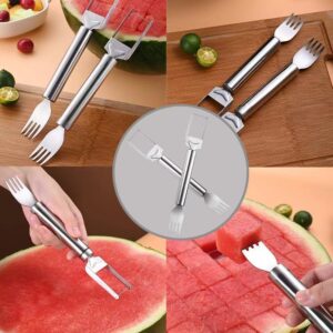 Watermelon Cutter Slicer Fruit Tool,2024 Watermelon Cutter,2-in-1 Stainless Steel Fruit Knife Watermelon Fork Slicer for Outdoor Parties and Family Dinners(2 Pcs)