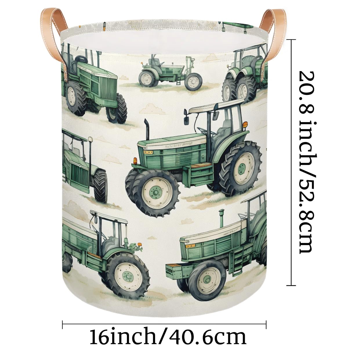 Gumuslen Tractor Truck Laundry Basket Collapsible Dirty Clothes Laundry Hamper Canvas Waterproof Storage Baskets Baby Toys Organizer Bin Kids Nursery Hamper for Bathroom Bedroom