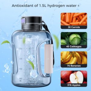 Hydrogen Water Bottle 50Oz|1.5L Revitalize Your Water,Hydrogen Water Bottle Generator Empower Your Health,Portable Ionizer Water Bottles Rechargeable, SPE/PEM Tech,Gift for Home/Office/Travel