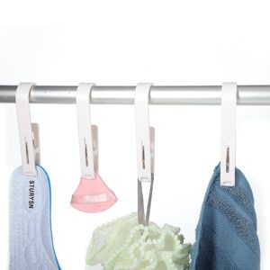 4PCS Laundry Hooks Clip Plastic Clothes Hangers Pins, Clothes Pins Swivel Hanging Hooks Super Strong Hanger Clips Laundry Hooks Clip for Bathroom Wardrobe Kitchen Travel