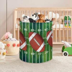 Large Laundry Hamper American Football Field Sport,Collapsible Laundry Basket,Dirty Cloth Hamper,Storage Basket Bin for Blankets Dirty Cloth Toy in Laundry Room Living Room Bedroom Colleage Dorm