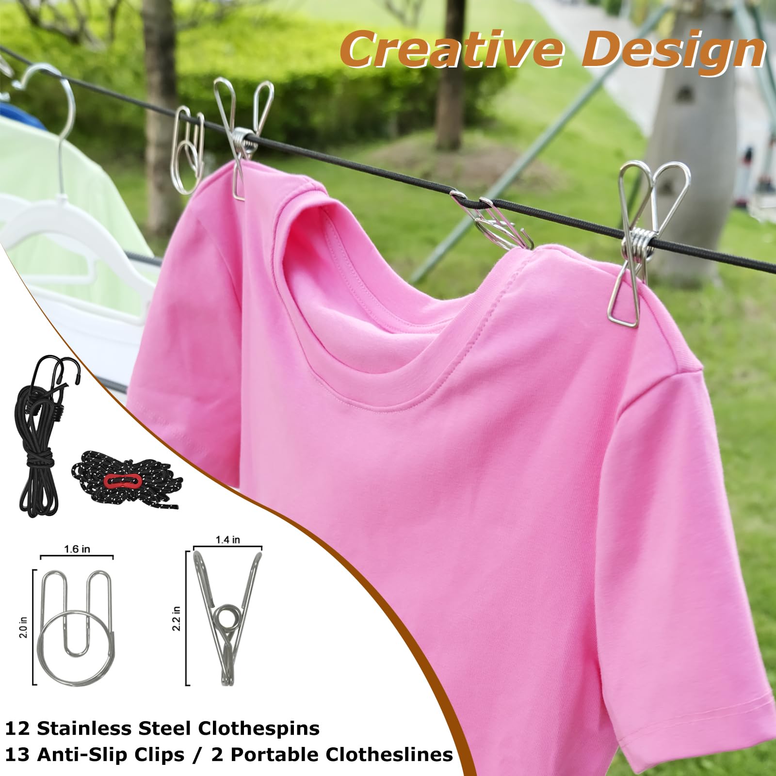 Retractable Clothesline Outdoor Travel Clothes Line Retracting Indoor Laundry Line Portable Camping Essentials