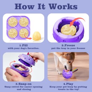 KHKJROS Dog Toys to Keep Them Busy, Frozen Treat Dog Enrichment Toys, Treat Dispensing Dog Toy, Treats Puzzle Ball Toy, DIY Freezable Fillable Treat Toy Enrichment Toys for Dogs (Meteorite)