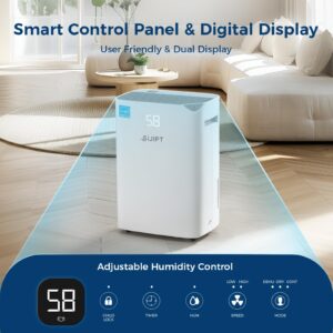 Dehumidifier for Basement with Drain Hose, 100 Pint 6,000 Sq. Ft Energy Star Dehumidifier for Large Home & Room, Quiet Dehumidifiers with Adjustable Humidity Control,24H Timer, 1.5 Gal Water Bucket