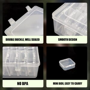 30Pcs Mini Bead Containers with 1Pc Big Hinged Lid Storage Box，Clear Diamond Art Storage Case， Plastic Craft Supply Case for Organizing，Rectangle Containers for DIY Bead Craft，Jewelry，Small Part