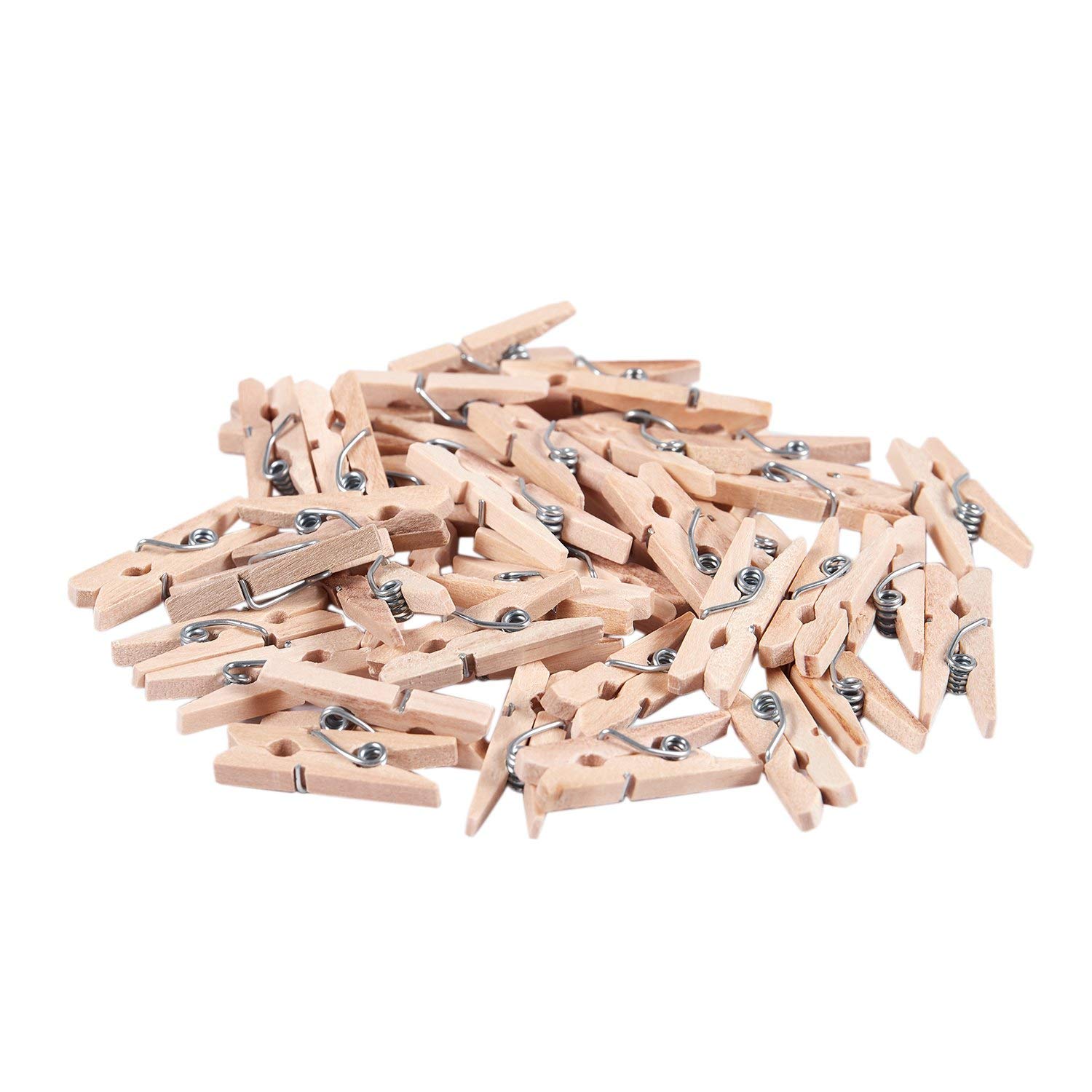 Srutueo Mini Wooden Clothes Photo Paper Peg Clothespin Craft Clips 25mm 40pcs