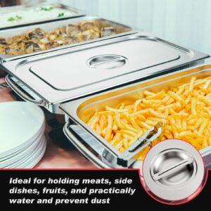 Suclain Steam Table Pan Covers Full Size Hotel Pans Covers with Handle 0.8 mm Thick Stainless Steel 20.8"L x 12.8"W Commercial Food Pan Lid for Steam Food Pan, Buffet Pan, Roasting Pan (12 Pack)