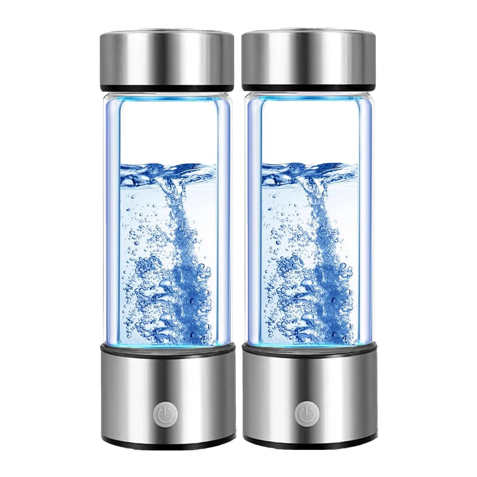 Hydrogen Water Bottle, Hydrogen Water Bottle Generator 2 Pack 2024 w SPE/PEM Tech Water Ionizer, Portable Hydrogenated Water Machine Improve Water in 3 Minutes Hydrogen Rich Glass Bottles Healthy