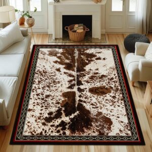 Western Rugs for Farmhouse, Western Rugs for Living Room, Southwestern Rug, Brown Rustic Western Texas Star Modern Rug, Carpet Runner Non-Slip for Hallway, Kitchen, Living Room, Bedroom 65