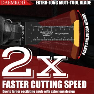 DAEMKOD 30 Pack Titanium Oscillating Tool Blades Metal Cutting, Professional Saw Blades for Soft Metal Nails Hard Material and Wood Plastic, Multi Tool Blades Kit for Oscillating Tool Accessories