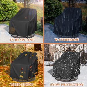 SEPGLITTER Patio Chair Covers 2 Pack,Water-repellent Heavy Duty Patio Furniture Covers,Patio Swivel Chair Covers for Outdoor Furniture Black (30 W x 34 D x 38.5 H inches)