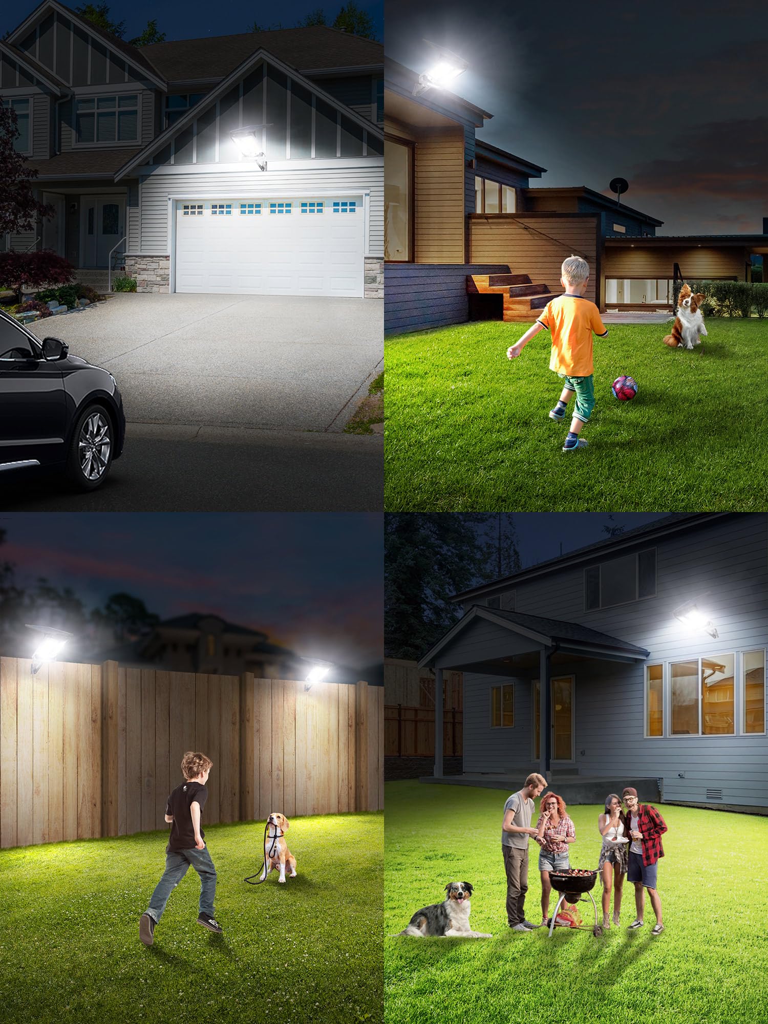 intelamp Solar Outdoor Lights with Dual Sensors,12500mAh 2000LM 240° Wide Lighting Aluminum Solar Flood Lights Outdoor Motion Sensor with Remote Control, Solar Lights for Outside Waterproof 4 Modes