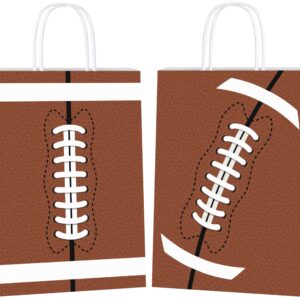 durony 16 Pieces Football Gift Bags with Handles Football Goodie Bags Party Favor Bags Football Treat Bags Candy Snack Bags for Party Supplies