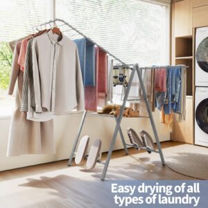 APEXCHASER Ultra Thin Drying Rack – Foldable Clothes Drying Rack with Enhanced Capacity - Convenient and Space-Saving, with Adjustable Wings.