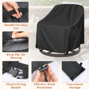 SEPGLITTER Patio Chair Covers 2 Pack,Water-repellent Heavy Duty Patio Furniture Covers,Patio Swivel Chair Covers for Outdoor Furniture Black (30 W x 34 D x 38.5 H inches)