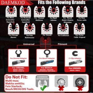 DAEMKOD 30 Pack Titanium Oscillating Tool Blades Metal Cutting, Professional Saw Blades for Soft Metal Nails Hard Material and Wood Plastic, Multi Tool Blades Kit for Oscillating Tool Accessories