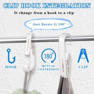 4PCS Laundry Hooks Clip Plastic Clothes Hangers Pins, Clothes Pins Swivel Hanging Hooks Super Strong Hanger Clips Laundry Hooks Clip for Bathroom Wardrobe Kitchen Travel