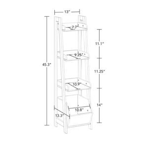 RiverRidge Kids 4-Tier Ladder Shelf Toy Organizer with Toy Storage with 3 Open Display Shelves, Spacious Book Storage for Book Nook