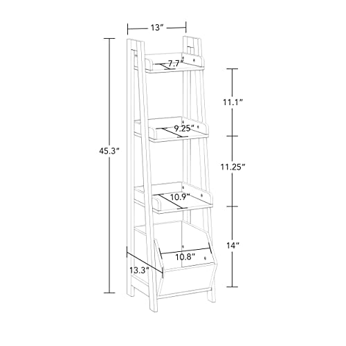 RiverRidge Kids 4-Tier Ladder Shelf Toy Organizer with Toy Storage with 3 Open Display Shelves, Spacious Book Storage for Book Nook