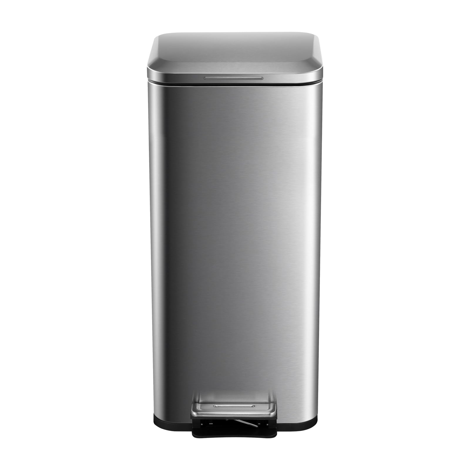 GarveeHome 8 Gallon Step Trash Can, Square Fingerprint-Proof Garage Can with Soft-Close Lid for Kitchen, with Removable Inner Bucket, 30-Liter