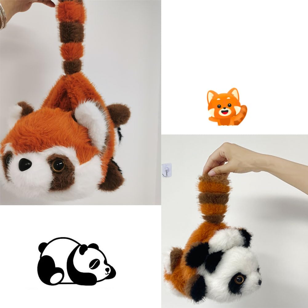 KOJAGARRI 2 in 1 Red Panda Plush Doll, 9.8inch Panda and Red Panda Combined with Dolls,Soft Cuddle Doll, Soft Pillow for Boys and Girls Birthday