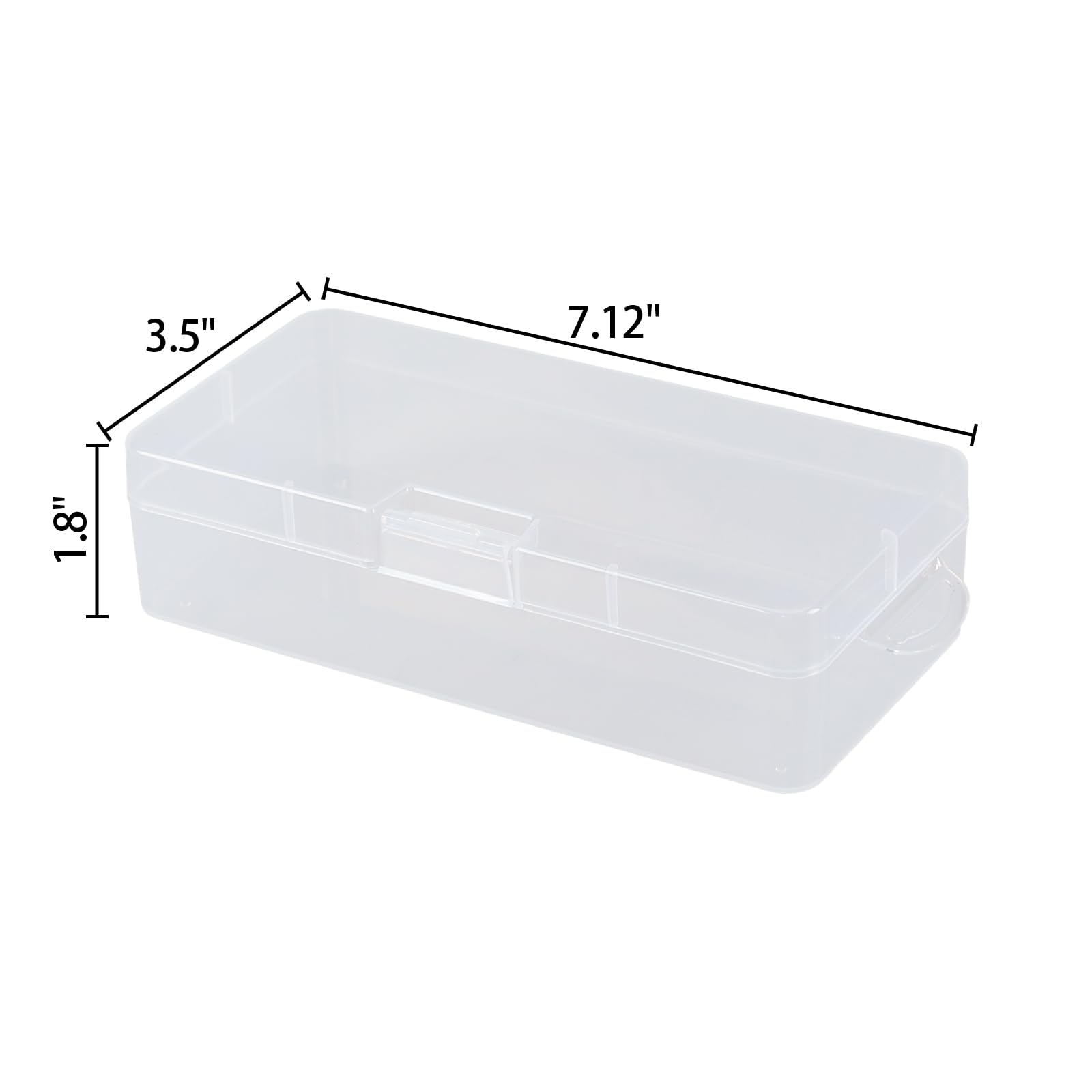 Qskely 6-Pack Large Clear Plastic Storage Containers with Latching Lid, Art Craft Supply Organizer Box, 7.12" x 3.5" x 1.8"