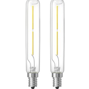 TobeBright T6.5 LED Exit Sign Light Bulbs,2W Refrigerator Light Bulb,20W T6.5 120V Intermediate Base E17 Clear Appliance Bulb Equivalent,for Refrigerator Freezer,Daylight 6000K(2-Pack)