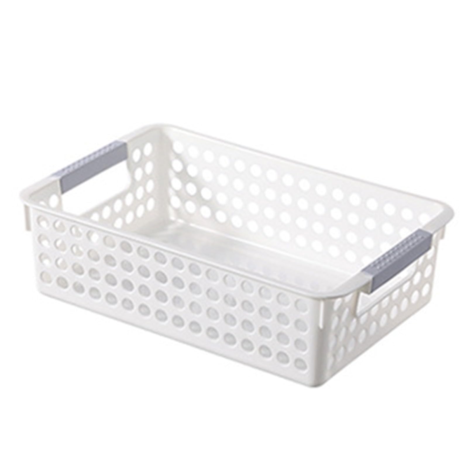 BILIKEYU Dirt Proof PP Storage Basket With Handle Simple Appearance Sundries Storage Box Household Supplies Household Packing (White, One Size)