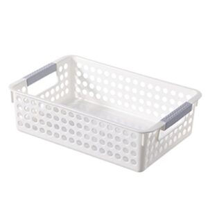 bilikeyu dirt proof pp storage basket with handle simple appearance sundries storage box household supplies household packing (white, one size)