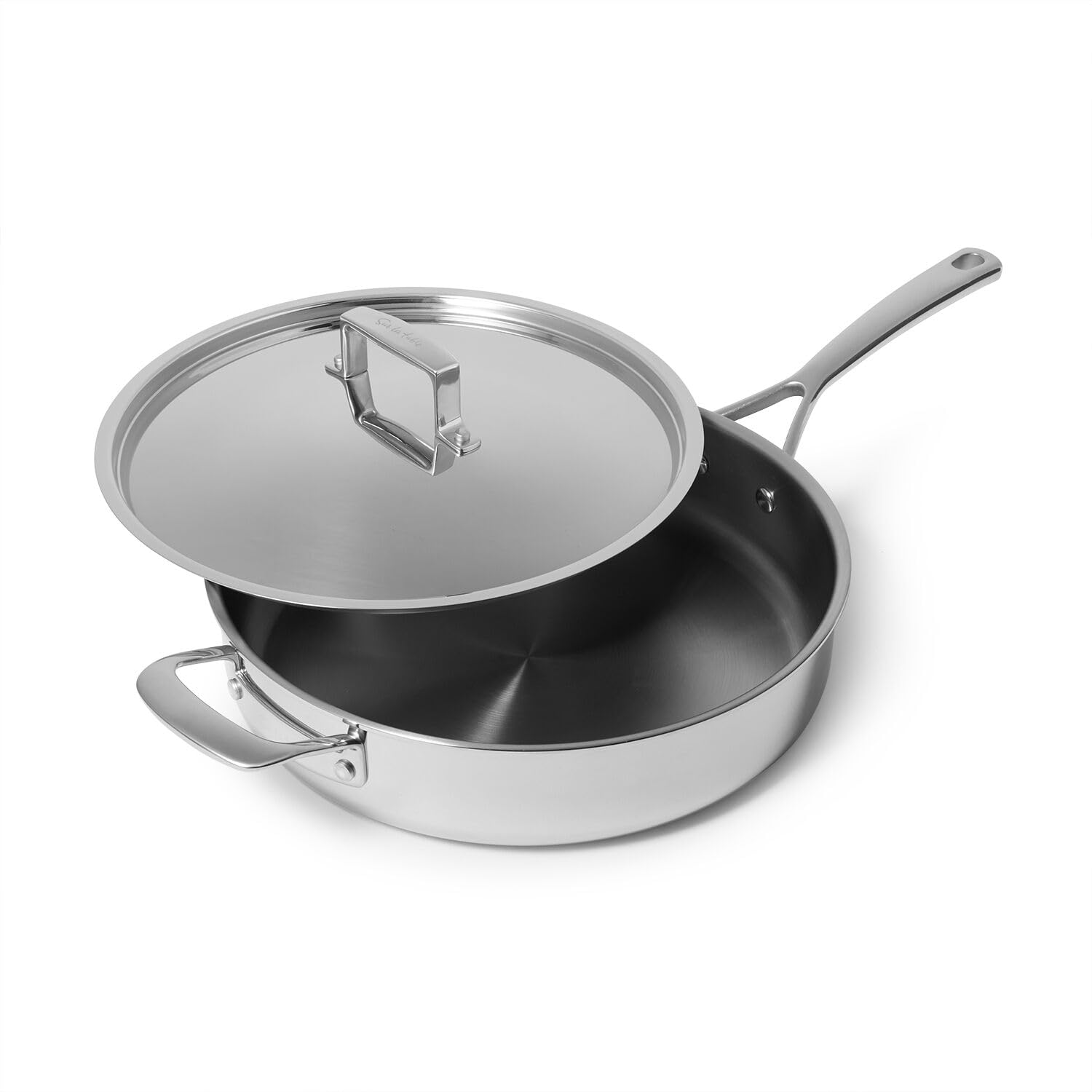 Sur La Table Classic 5-Ply Stainless Steel Sauté Pan, 5 Qt, Silver