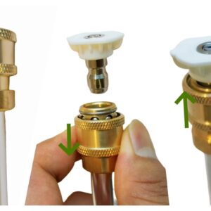 Upgraded Pressure Washer Wand, Brass Water Jet Nozzle for Garden Hose, Hydro Hose Quick Connector, Cleaning Watering Sprayer for Patio Lawn Paver Pool Car Window Glass