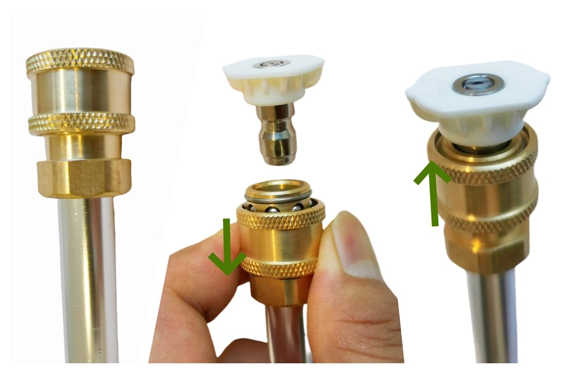 Upgraded Pressure Washer Wand, Brass Water Jet Nozzle for Garden Hose, Hydro Hose Quick Connector, Cleaning Watering Sprayer for Patio Lawn Paver Pool Car Window Glass