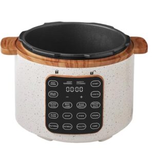 Generic Pioneer Woman 6 Qt Pressure Cooker,Linen Speckle,Wood Grain, Blinking Display, Touch Control