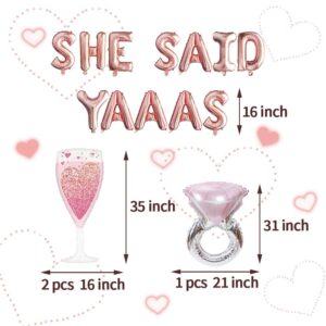 Siticoto She Said YAAAS Balloons, 16 inch She Said YAAAS Bachelorette Party Decor for Bachelorette Party Bridal Shower Engagement Party Engagement Themed Wedding Party Supplies Decorations Rose Gold