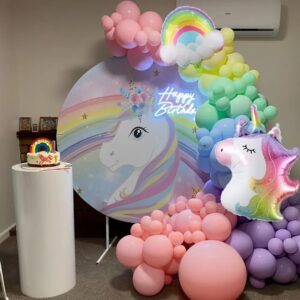 158pcs Unicorn Balloons Arch Garland Kit Pastel Pink Blue Yellow Balloons with Unicorn Rainbow Balloon Happy Birthday Baby Shower Party Wedding Decoration