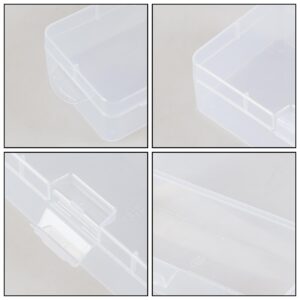 Qskely 6-Pack Large Clear Plastic Storage Containers with Latching Lid, Art Craft Supply Organizer Box, 7.12" x 3.5" x 1.8"